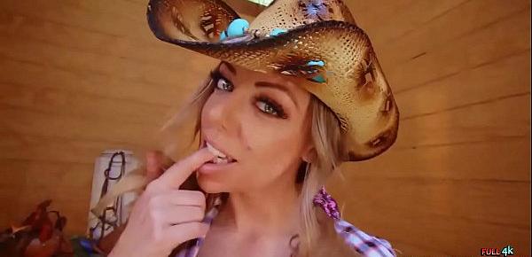  Cowgirl Karma Rx Sucks On Two Large Cocks In The Barn
